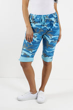 Load image into Gallery viewer, Italian Magic Shorts/Chinos Camo Turquoise
