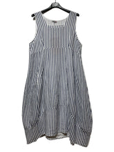 Load image into Gallery viewer, Colette Italian Made Linen Sleeveless Pinstripe Maxi Dress ~ Bottle Green
