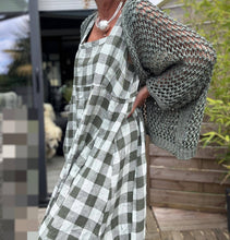 Load image into Gallery viewer, Colette Italian Made Linen Sleeveless Gingham Maxi Dress ~ Lilac