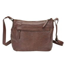 Load image into Gallery viewer, Greenwood Leather Winslow Vintage Woven Shoulder Bag ~ Brown