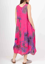 Load image into Gallery viewer, Colette Italian Made Linen Sleeveless Truffula Maxi Dress ~ L/Pink