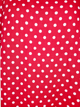 Load image into Gallery viewer, HELGA MAY Polka Dot Plain Hem Red Linen Dress Sz 14-20