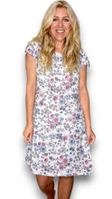 Load image into Gallery viewer, Helga May Italian Linen Slim Fit 'Graphic Bloom' Dress ~ White