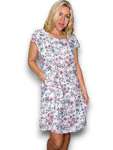 Load image into Gallery viewer, Helga May Italian Linen Slim Fit 'Graphic Bloom' Dress ~ White