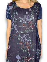 Load image into Gallery viewer, HELGA MAY Italian Linen Classic Shift 'Lingonberry' Dress ~ Navy (Small-XL)