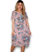 Load image into Gallery viewer, HELGA MAY Linen Classic Shift Twirl Rose Dress ~ Soft Pink
