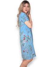 Load image into Gallery viewer, HELGA MAY Linen Classic Shift Lingonberry Dress ~ Turquoise