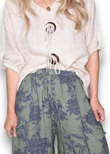 Load image into Gallery viewer, HELGA MAY French Toille Barrel Linen Pants ~ Forest