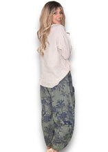 Load image into Gallery viewer, HELGA MAY French Toille Barrel Linen Pants ~ Forest