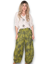 Load image into Gallery viewer, HELGA MAY French Toille Barrel Linen Pants ~ Olive