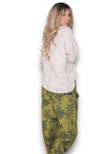 Load image into Gallery viewer, HELGA MAY French Toille Barrel Linen Pants ~ Olive