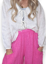 Load image into Gallery viewer, HELGA MAY Plain Barrel Leg Linen Pants ~ Pink