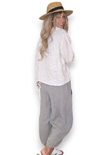 Load image into Gallery viewer, HELGA MAY Plain Barrel Leg Linen Pants ~ Soft Grey