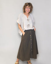 Load image into Gallery viewer, HELGA MAY Corduroy Button Detail Long Skirt ~ Coffee