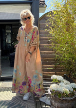 Load image into Gallery viewer, Colette Italian Made Linen Pansy Dress ~ Khaki