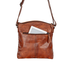 Load image into Gallery viewer, Greenwood Leather Elsa Diamond Weave Crossbody Bag ~ Cognac