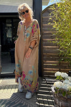 Load image into Gallery viewer, Colette Italian Made Linen Pansy Dress ~ Khaki