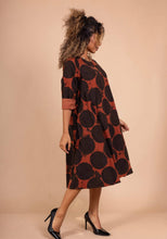 Load image into Gallery viewer, Colette Italian Made Cotton Corduroy Dress ~ Rust