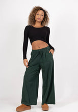Load image into Gallery viewer, Colette Wide Leg Cotton Corduroy Trousers ~ Petrol Blue
