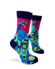 Load image into Gallery viewer, Peacock ~ Women's Crew Socks by FabDaz
