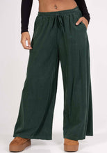 Load image into Gallery viewer, Colette Wide Leg Cotton Corduroy Trousers ~ Petrol Blue