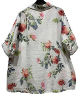 Load image into Gallery viewer, Colette Italian Made Linen Romantic Floral Shirt ~ White