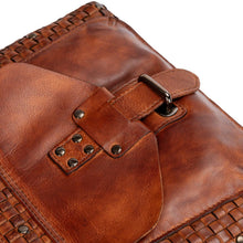 Load image into Gallery viewer, Greenwood Leather Elsa Diamond Weave Crossbody Bag ~ Cognac