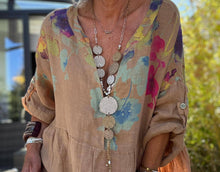 Load image into Gallery viewer, Colette Italian Made Linen Pansy Dress ~ Coral