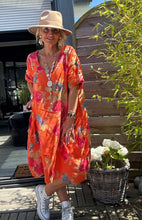 Load image into Gallery viewer, Colette Italian Made Linen Rose Dress ~ Khaki