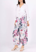 Load image into Gallery viewer, Colette Floral Barrel Leg Linen Pants ~ Coral