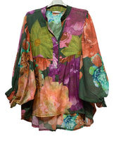 Load image into Gallery viewer, Colette Floral 100% Cotton Shirt ~ Persimmon