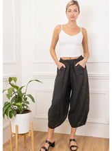 Load image into Gallery viewer, Colette Plain Barrel Leg Linen Pants ~ Teal