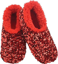Load image into Gallery viewer, Slumbies® Cosy Women's Slippers ~ Sequin Glam Red