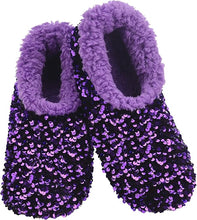 Load image into Gallery viewer, Slumbies® Cosy Women's Slippers ~ Sequin Glam Purple