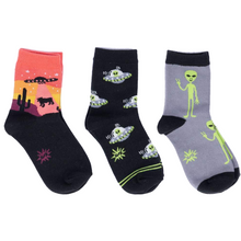 Load image into Gallery viewer, Area 51 Kids Crew Socks Pack of 3 ~ Sock it to Me ~ Two Sizes