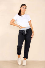 Load image into Gallery viewer, Italian Stretch Cotton Trousers ~ Solid Black