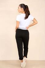 Load image into Gallery viewer, Italian Stretch Cotton Trousers ~ Solid Black