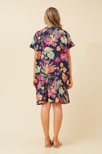 Load image into Gallery viewer, Caroline Morgan Cotton Pocket Foliage Dress ~ Navy