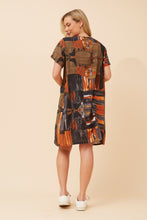 Load image into Gallery viewer, Caroline Morgan Cotton Pocket Brush Stroke Dress ~ Burnt Sienna