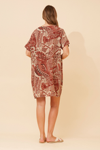 Load image into Gallery viewer, Caroline Morgan Viscose Print Aztec Dress ~ Rust
