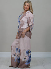 Load image into Gallery viewer, Italian Made Linen Jacket Blue Flower ~ Pink