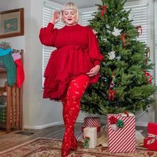 Load image into Gallery viewer, SNAG Christmas Opaque Tights ~ Bow To Me