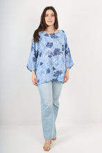 Load image into Gallery viewer, Italian Made Cotton Top ~ Daisy Sky Blue Sz 8-18