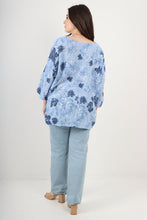 Load image into Gallery viewer, Italian Made Cotton Top ~ Daisy Sky Blue Sz 8-18