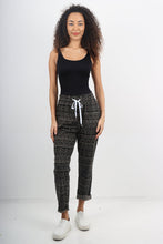Load image into Gallery viewer, Italian Stretch Cotton Trousers ~ Black Boho~ ONE SIZE