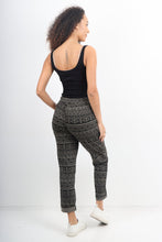 Load image into Gallery viewer, Italian Stretch Cotton Trousers ~ Black Boho~ ONE SIZE