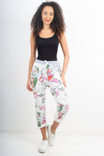 Load image into Gallery viewer, Italian Stretch Cotton Trousers ~ Cream Art Deco ~ ONE SIZE