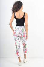 Load image into Gallery viewer, Italian Stretch Cotton Trousers ~ Cream Art Deco ~ ONE SIZE