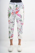 Load image into Gallery viewer, Italian Stretch Cotton Trousers ~ Cream Art Deco ~ ONE SIZE