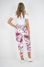Load image into Gallery viewer, Italian Stretch Cotton Trousers ~ Hibiscus Fuschia